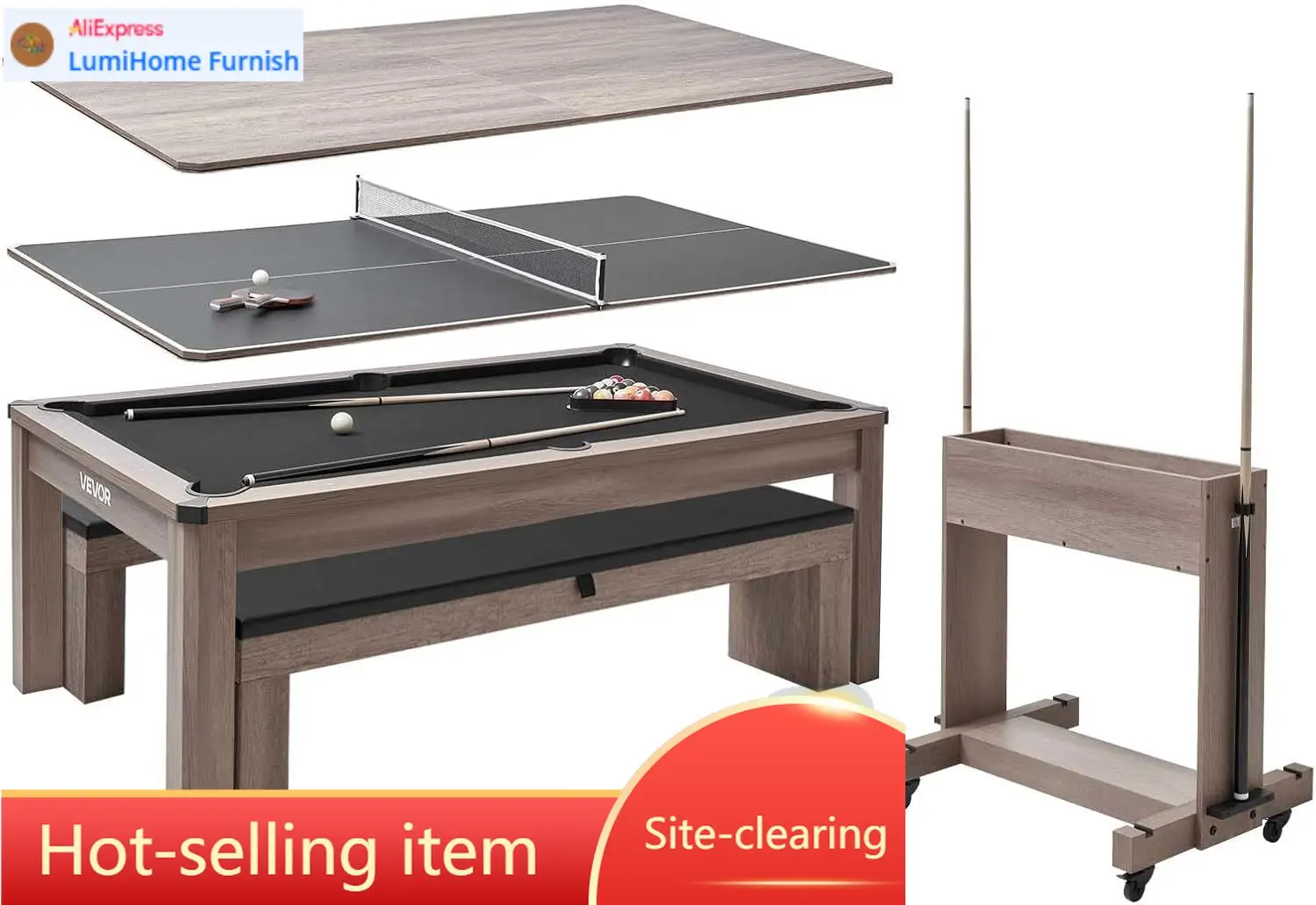 7ft 3-in-1 Multi Game Table wi - Table Tennis No 1 recension och pris